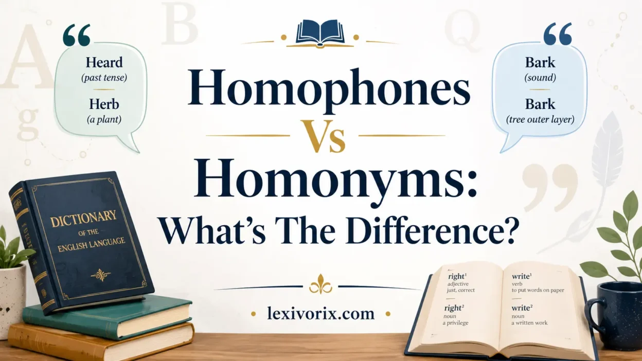 homophones vs homonyms